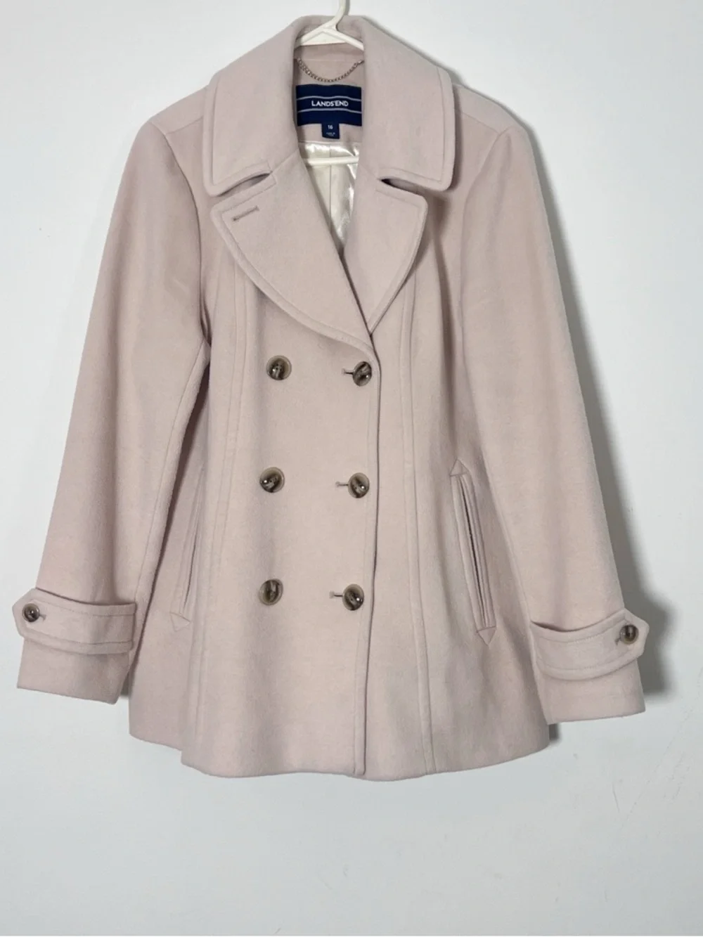 Lands End Women’s Soft Camel Wool Blend Peacoat